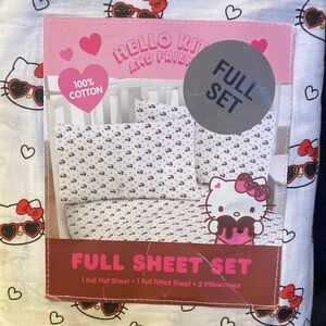 Hello Kitty Pink and White Full Sheet Set